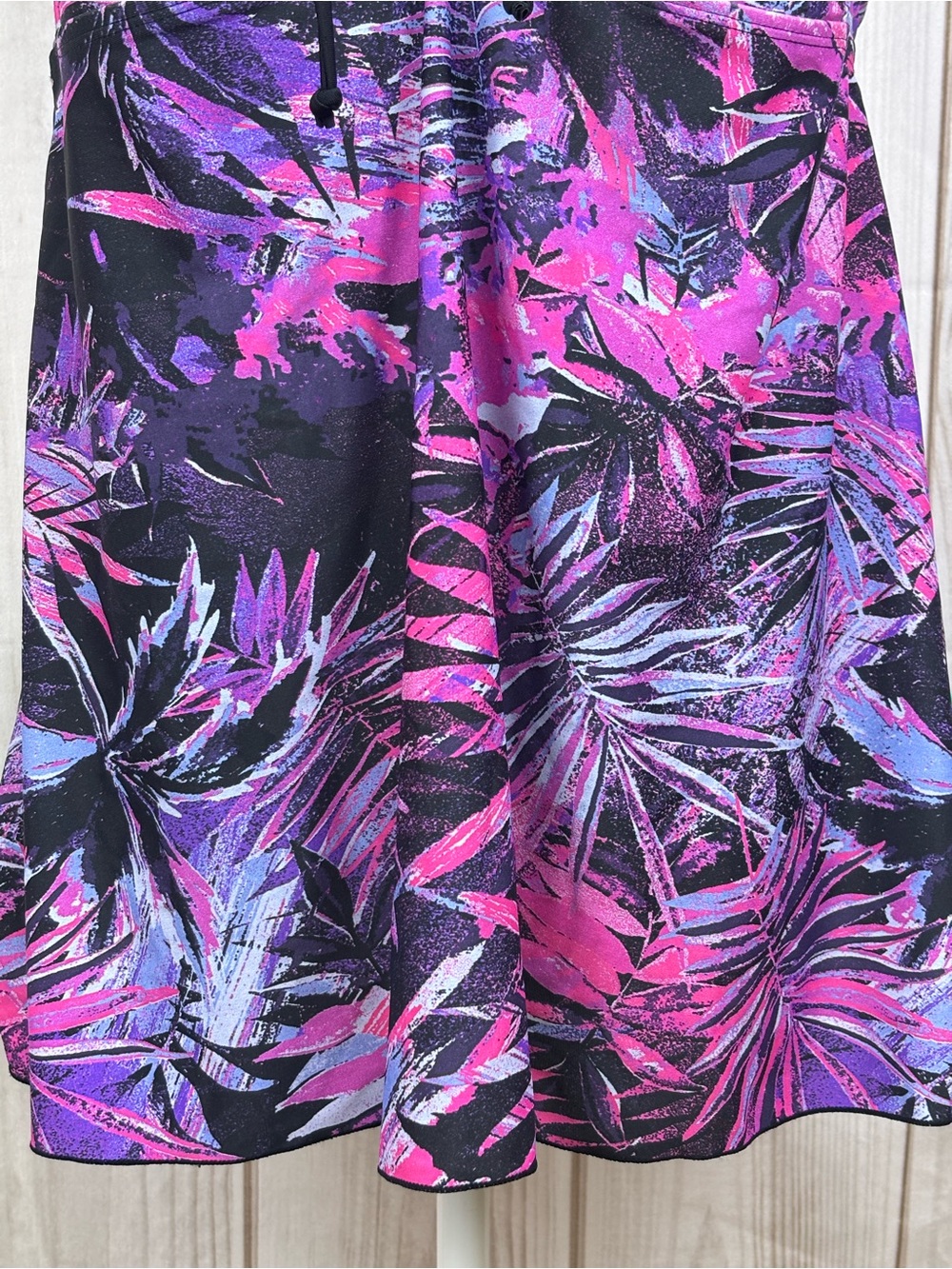 Septangle Plus Size Tankini Swim Top Tropical Print Adjustable Purple Pink Sz 20 - Picture 3 of 13